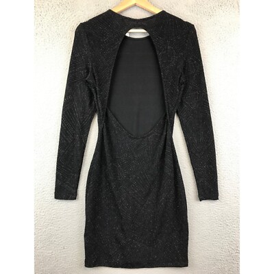 h&m divided black dress New H&M Divided brand Black shimmer dress with cutout back size 8