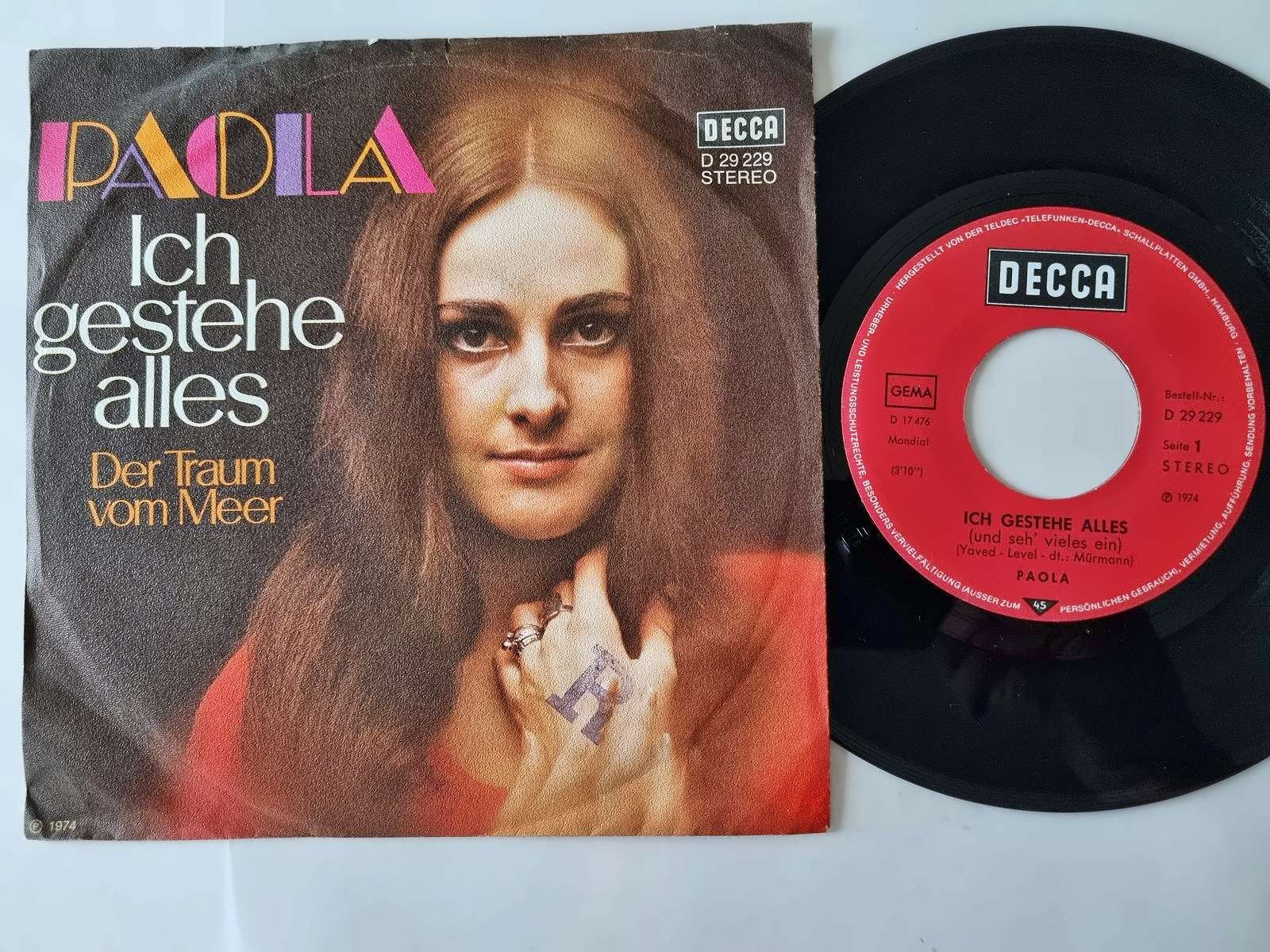 Paola Del Medico - Ich gestehe alles 7'' Vinyl Germany