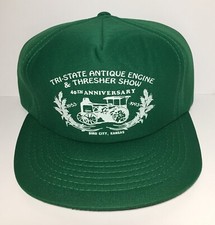 Vtg Tri-State Antique Engine  Thresher Show Bird City Kansas Snapback Hat 1993