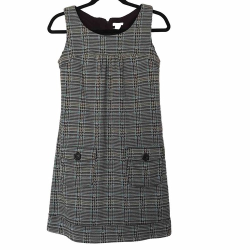 Xhilaration Jumper Dress Girls X-Large Brown Plaid Retro 70s Mod Preppy Academia - Picture 7 of 21