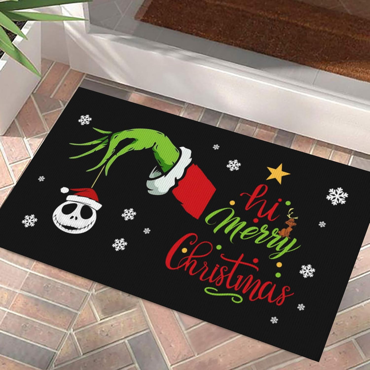 Merry Christmas Door Mat Welcome Christmas Welcome Mats Non-Slip Rubber Backing