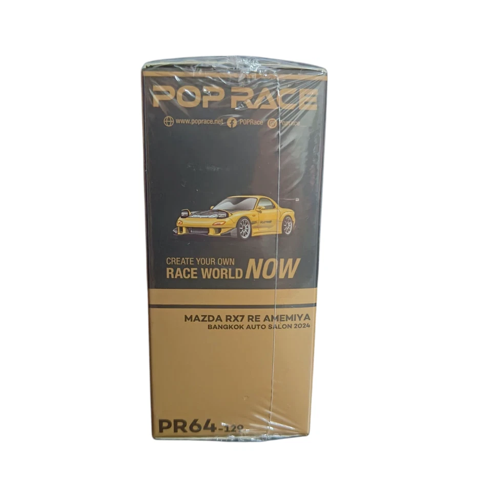 POP RACE MAZDA Rx-7 Re-amemiya Drift Gyro Full 1/64 Gold Special Bangkok Limited - Imagem 4 de 4