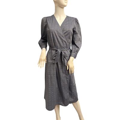 Draper James Blue Chambray Embroidered Wrap Dress Size