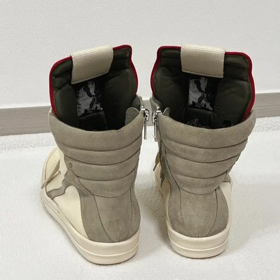 Rick Owens 19FW Geobasket Off-White Milk Pearl Sneakers Size 42.5 Official