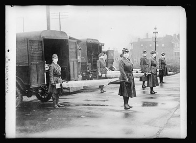 St. Louis Missouri 1918 Red Cross Motor Corps Ambulances Influenza Epidemic