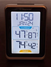 Wireless Thermometer & Hygrometer, Digital Temperature & Humidity Sensor W/ Time