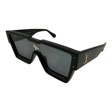 LOUIS VUITTON Sunglasses Cyclone Z1578E Black Plastic Men's Sunglasses Authentic