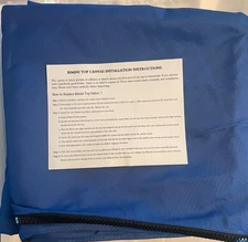 BOAT-4 Bow Bimini Top Canvas (Without Frame) Heavy Duty Canvas 8'L 85-90" W BLUE