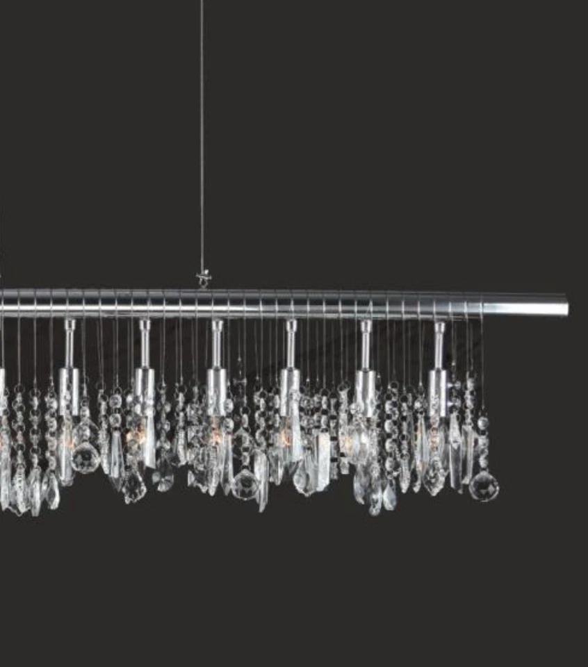 Gallery Crystal and Chrome Contemporary Chandelier 11 light. Original. $540 - Image 3 of 4
