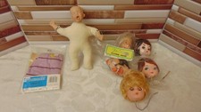 5-Vintage Westrim Fibre Craft 3" Doll Heads w/Hair new Tights  8.5" Doll