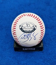 Chad Billingsley Signed Baseball Dodgers Rare 50th Anniversary Logo Ball PSA
