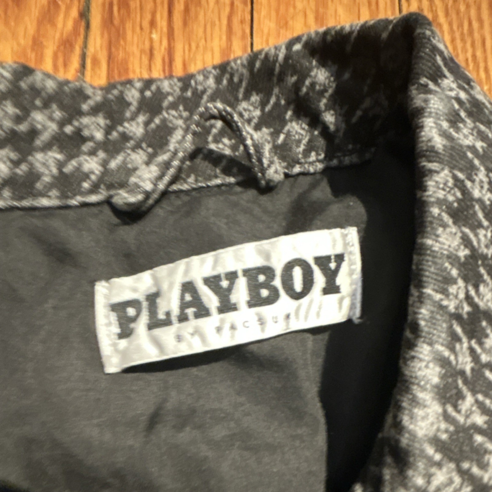 Playboy Men's Houndstooth Jacket Button Front Gra… - image 2