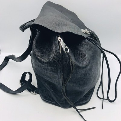 Rebecca Minkoff Pebbled Leather Black Backpack Drawstring  display picture 3