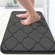 Memory Foam Bath Mat Ultra Absorbent Non Slip Washable Soft Bathroom Rug