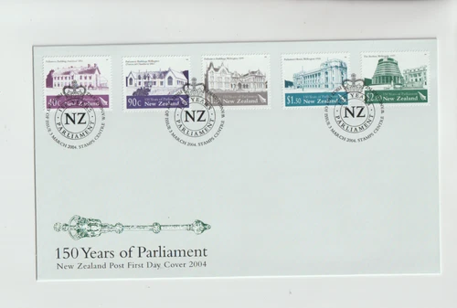 New Zealand 2004 150 Years of Parliament 5 v  FDC Per Scan