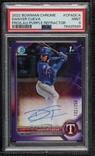 2022 Bowman Chrome Prospect Purple Refractor Danyer Cueva PSA 9 MINT Auto 2l4