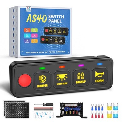 4 Gang Wireless Switch Panel Circuit Control Relay System Pickup Truck Offroad