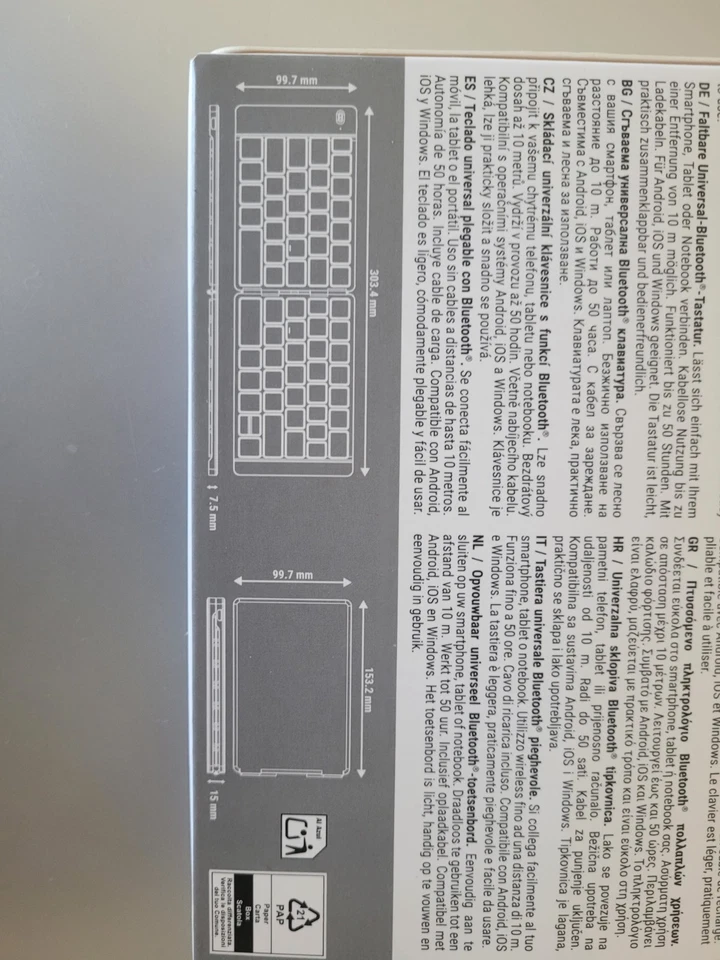 Mini Clavier Bluetooth AZERTY, pliable, Android, iOS et Windows - Photo 4/4