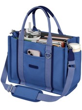BESBESME Women  s Canvas Tote Bag with Zipper and Compartments   Mult