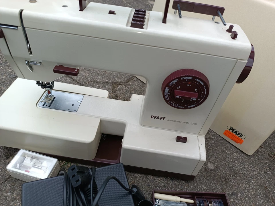 NÄHMASCHINE PFAFF Sunchromatic 1215 IDT Jeans Leder Seide Baumwolle - Bild 3 von 4