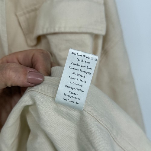 Frank and Eileen Womens XS S McLoghlin Natural Oversized Utility Pockets Shirt - Picture 8 of 12