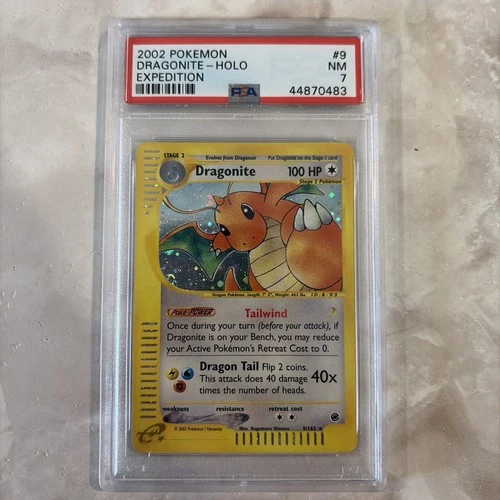 2002 Pokemon Dragonite Holo Expedition #9/165 PSA 7