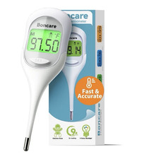 Boncare Digital Thermometer White w/ Backlight Fever Indicator