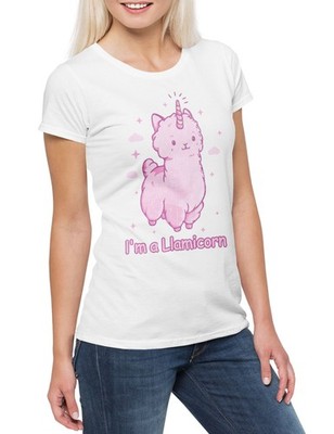 Llamicorn II Damen T-Shirt Einhorn Lama Llama Regenbogen Unicorn Rainbow Fairies