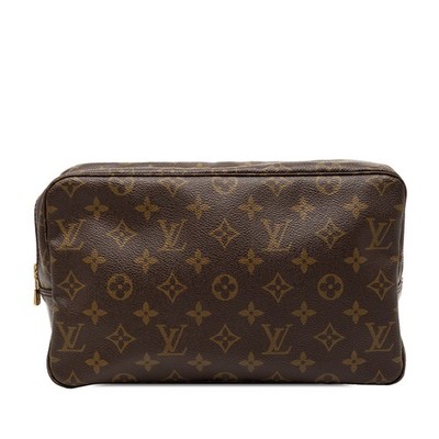 Louis Vuitton Monogram Trousse Toilette 28 Pre-Loved Clutch Bag Brown