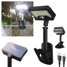 92 LED Clip On Solar Motion Sensor Lights Outdoor Waterproof, Solar Fence Lights