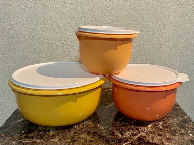 Tupperware Classic Mixing Bowl 5/8/12 Cup Set of 3 Color New