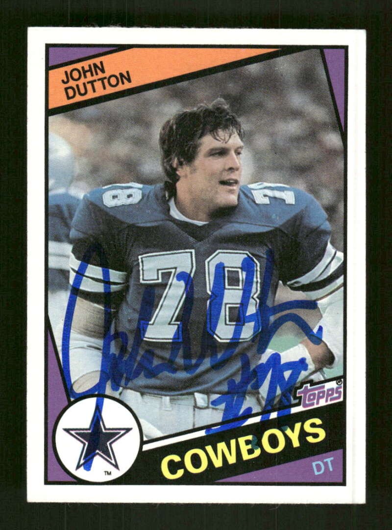 1984 Topps #240 John Dutton signed autograph dead centered, crisp blue sharpie B