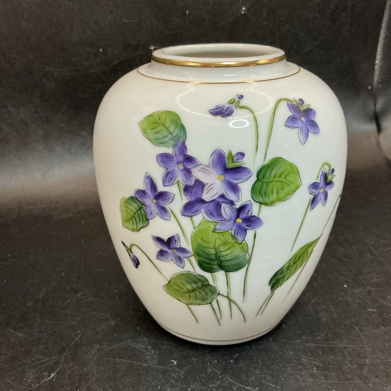 Antique Porcelain hand-painted vase. Chinese motif. Marked LJ, numbered.    28q