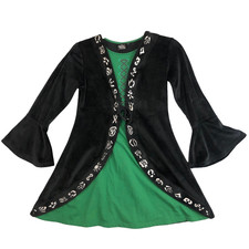 Disney Hocus Pocus Witch Costume Dress Bell Sleeve Girls XL Halloween