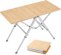 KingCamp Bamboo Duo Campingtisch, 87X40Cm, Silber