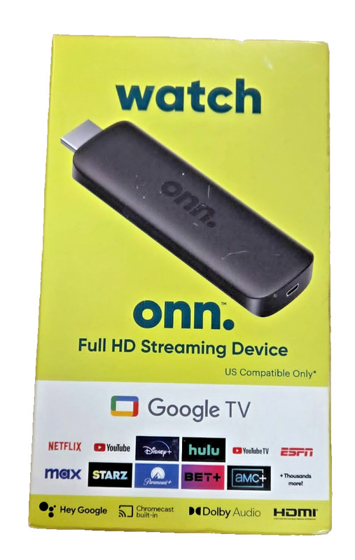 Onn Google TV Full HD Streaming Device 2K (2023 Model) (100133520) - NEW