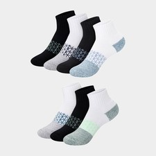 Hanes Boy's 7pk Absolute Active Ankle Socks White/Black S