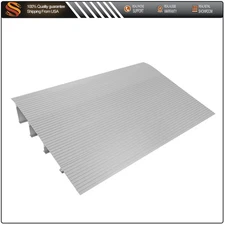 Door Threshold Ramp 4" Adjustable Rise Aluminum Ramp for Wheelchairs 800lb New