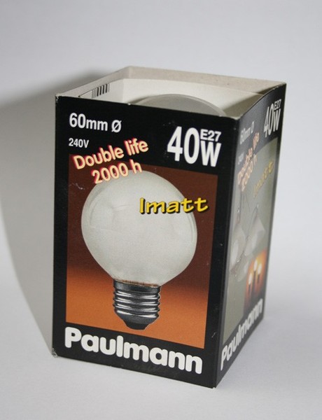 Paulmann 123.42 GlüHlampe GlüHbirne Globe Double Life 40W E27 60Mm Imatt 12342-image