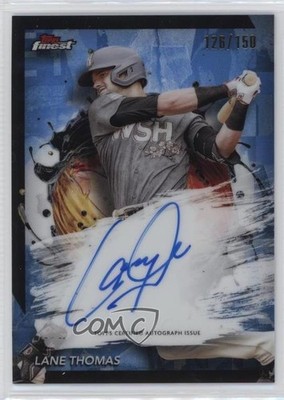 2024 Topps Finest Sky Blue Refractor 126/150 Lane Thomas #FA-LT Auto 09ou