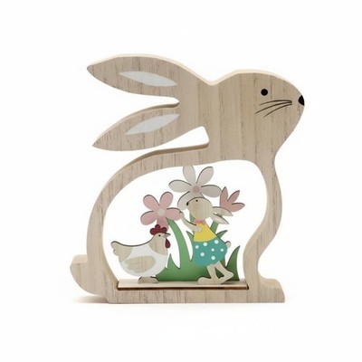 Osterhase Holz Handarbeit, bunte hohle Arbeitsplatte Deko
