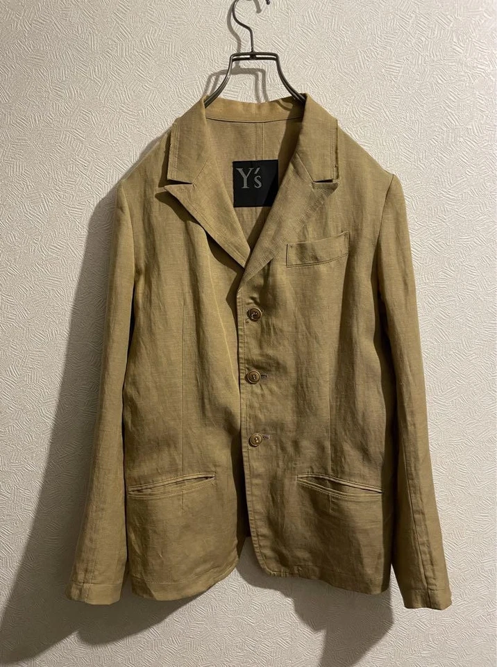 Б/У Y'S YOHJI YAMAMOTO ЛЬНЯНОЙ СШИТЫЙ НА ЗАКАЗ КУРТКА ПРИЕМЛЕМЫЙ - Изображение 2 из 4