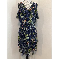Tahari ASL Cold Shoulder Floral Dress Size 14