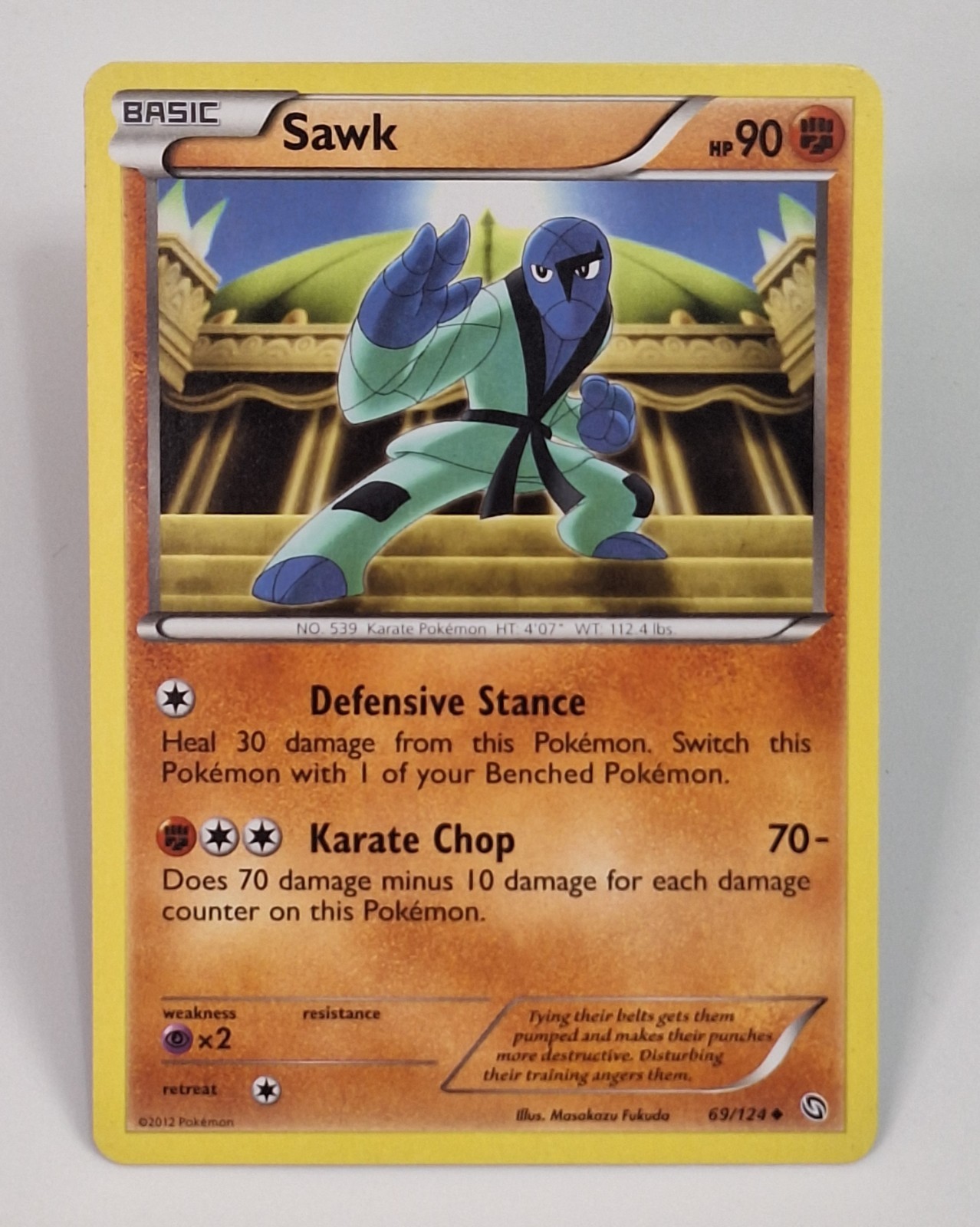 Sawk Pokemon Card 69/124 DRX Dragons Exalted TCG Masakazu Fukada Fighting Karate