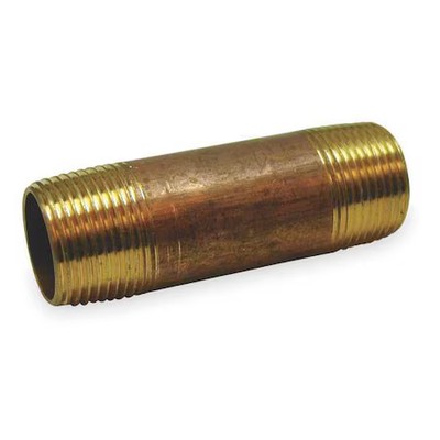 Zoro Select 467-025 1-1/2'' Mnpt X 2-1/2'' Tbe Red Brass Pipe Nipple Sch 40,