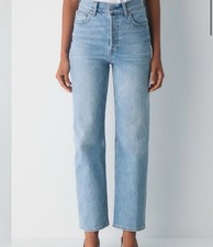 Aritzia Denim Forum Women's Blue Jeans Arlo High Rise Straight Leg Size 25 NWOT