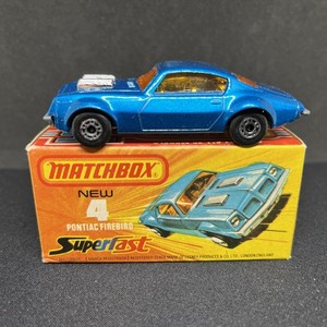 MATCHBOX S/F NO.  4-C PONTIAC FIREBIRD HTF DARK BLUE BODY MIB