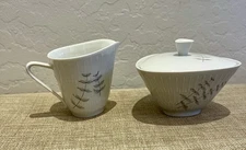 Vintage German Porcelain Creamer And Sugar With Lid Hutschenreuther