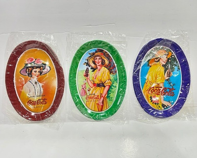 2366.16A ~ Set of 3 New Coca-Cola Oval Mini Trays!