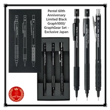 Pentel 60th Anniversary Limited Black Graph1000/GraphGear Set - Exclusive Japan